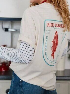 Fresh & Local Fish Market 100% Cotton Oversized Tee